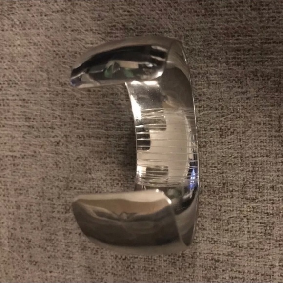 Aurora Borealis Geometric Square Beaded Large Thick Stainless Steel Cuff Bangle - Picture 10 of 12